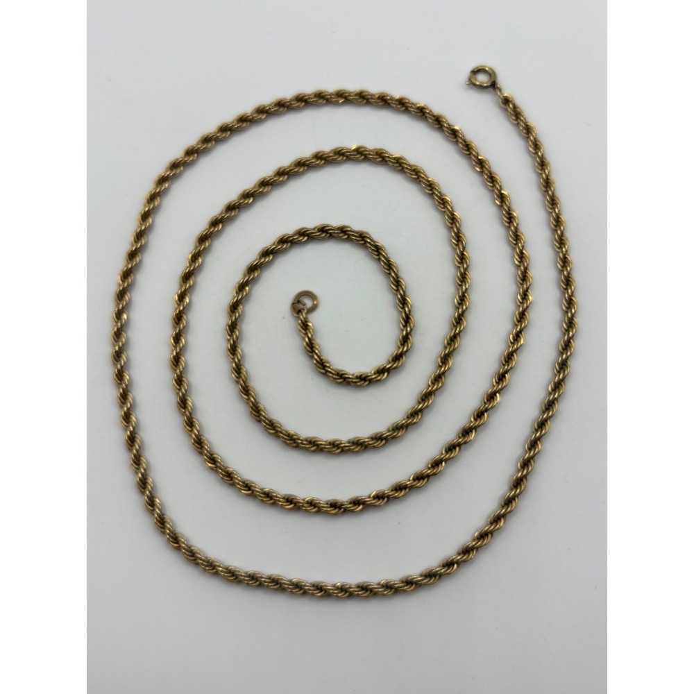Gold Rope Chain Necklace - Classic Twisted Design